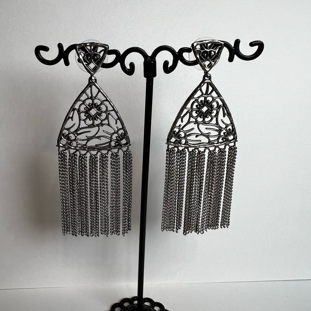 Kendra Scott Silver Ana Statement Earrings